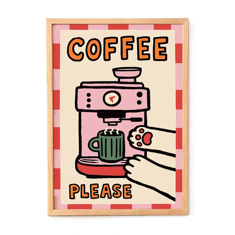Coffee Please kitchen poster print