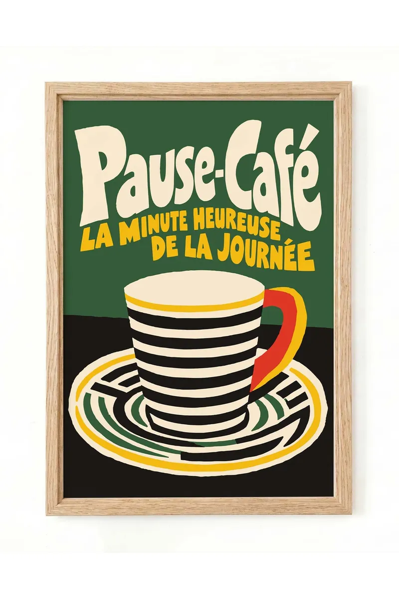 Pause Café coffee wall art print